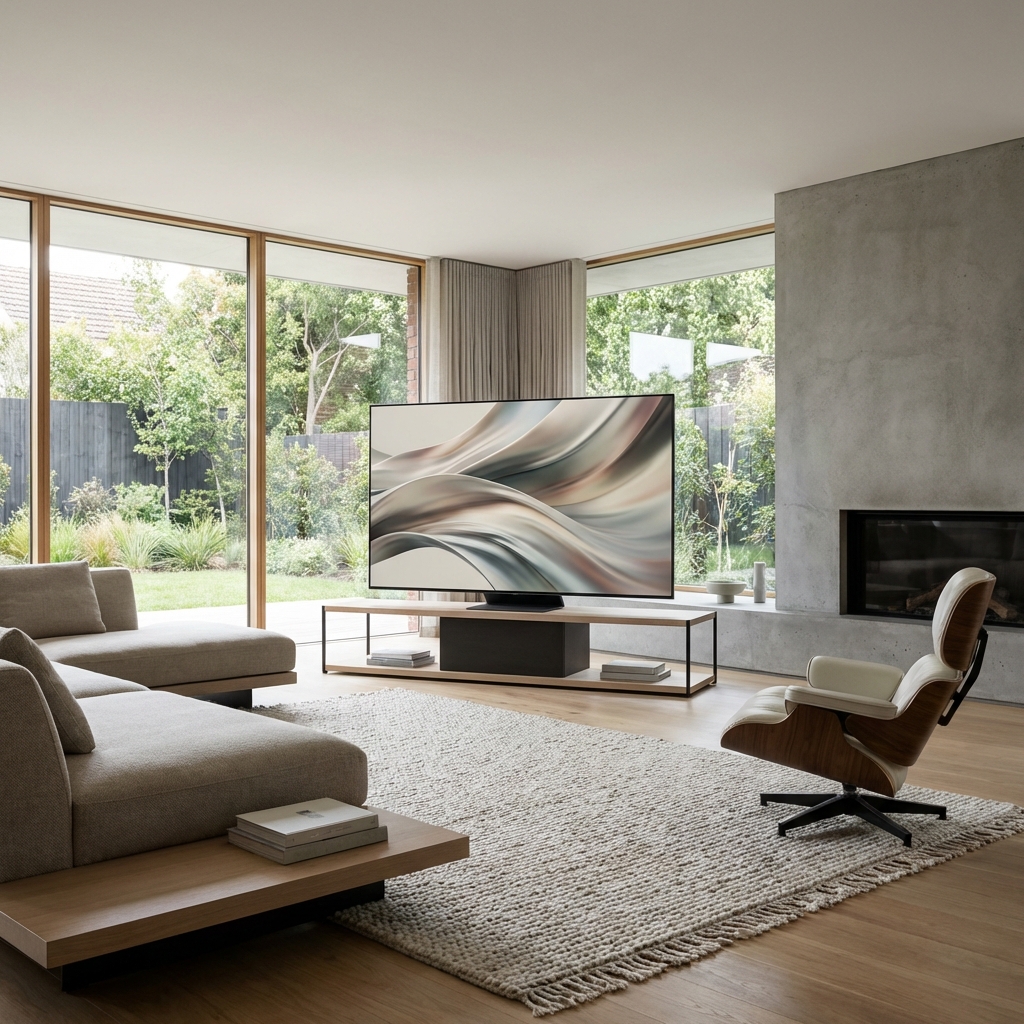 Modern television in a living room