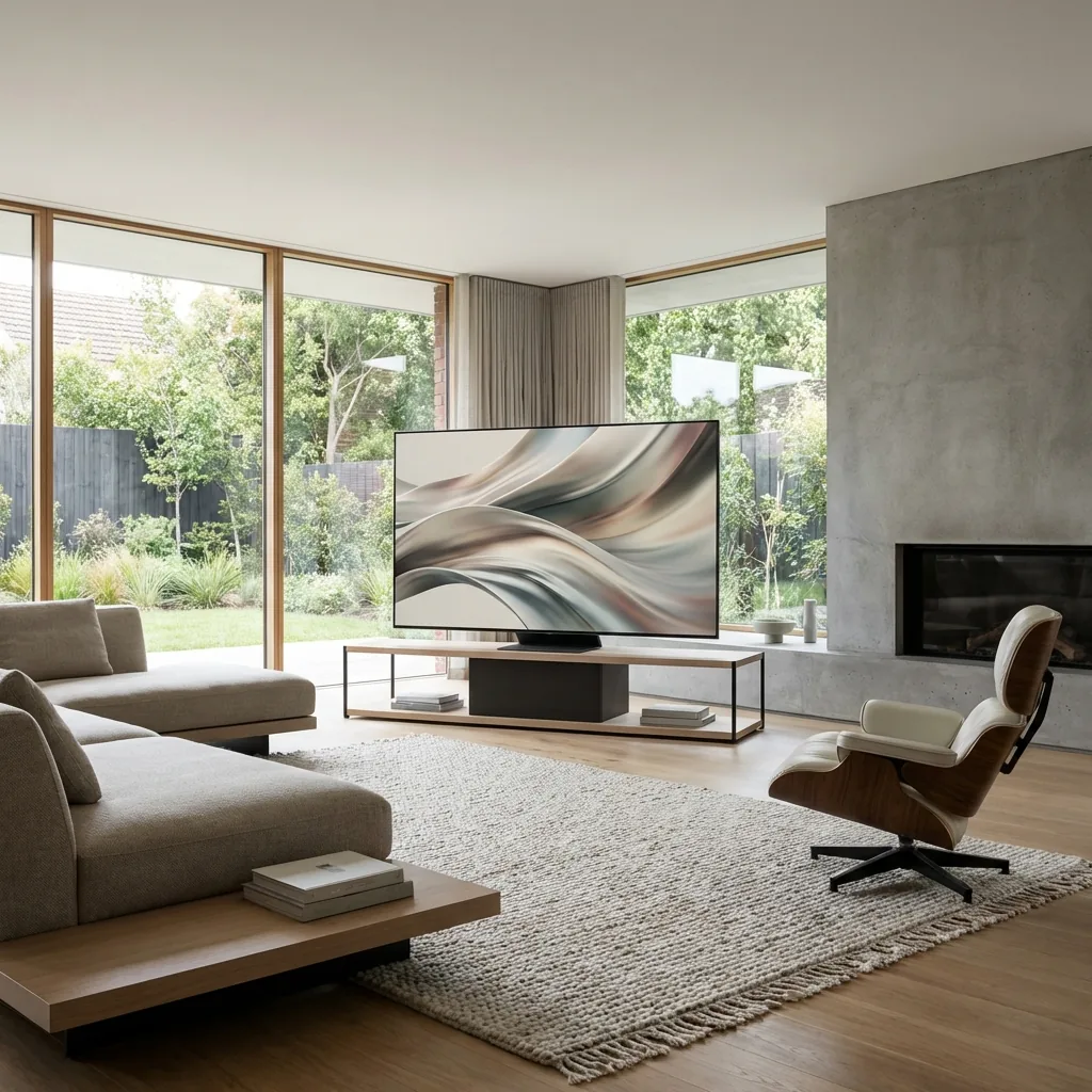Modern television in a living room