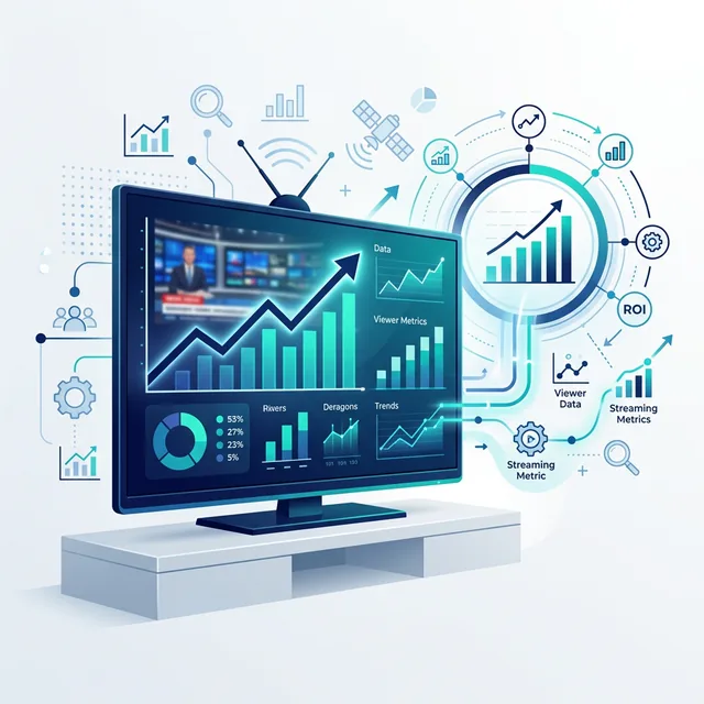 Traditional TV set with modern data analytics overlays