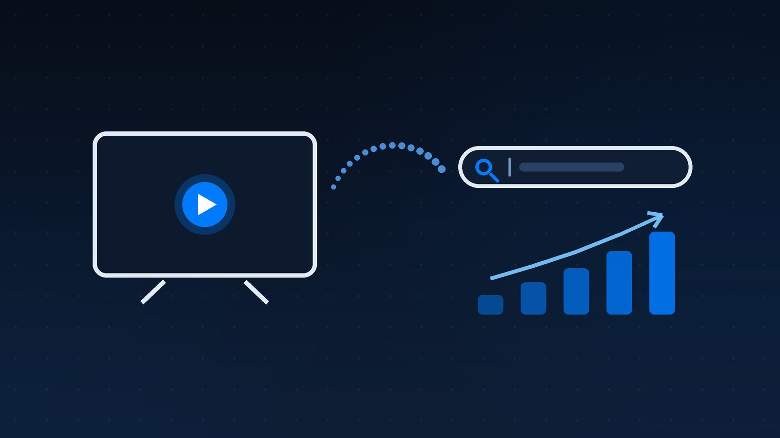 Illustration of a CTV ad driving a branded search query and rising search volume