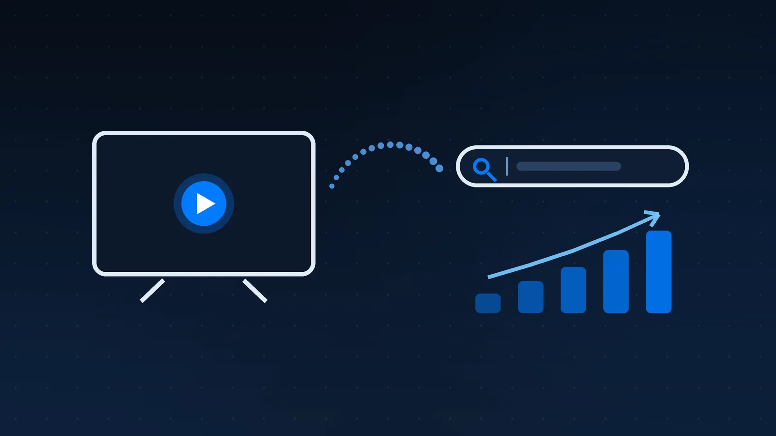Illustration of a CTV ad driving a branded search query and rising search volume